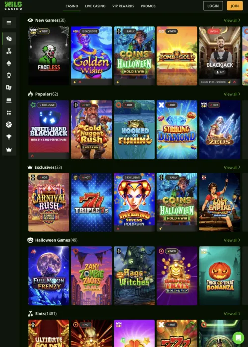 Spielhalle Slots Sammlung wild Wild Casino