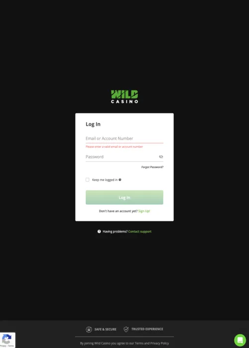 Sicherer Spieler Konto Login Wild Casino